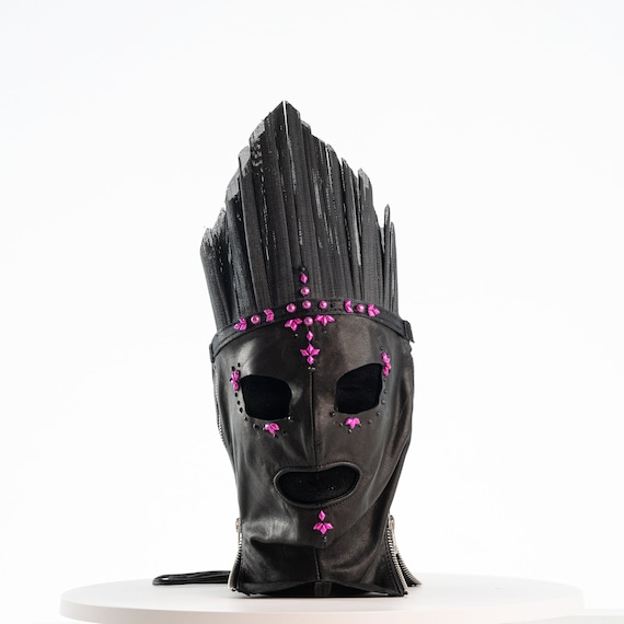 Jacqueline Michie x Jungle Tribe Collab Custom Leather Mask: Gimp God