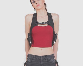 BLACK RAID Leather Harness Holster Resistance Tech Wear Vest