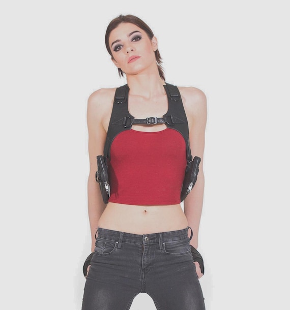 BLACK RAID Leather Harness Holster Resistance Tech Wear Vest