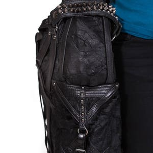 RAGE CAGE Black Leather Large Hobo Bag image 8