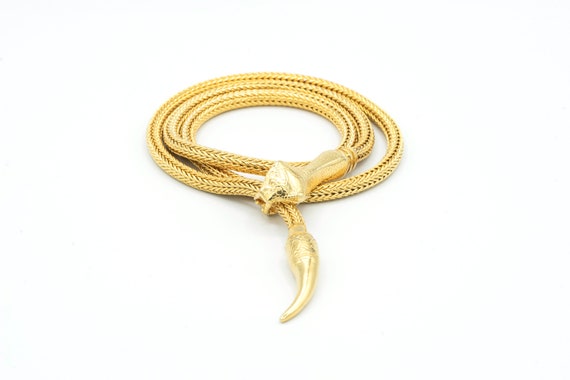 OUROBOROS Snake Lariat Unisex Necklace In Gold