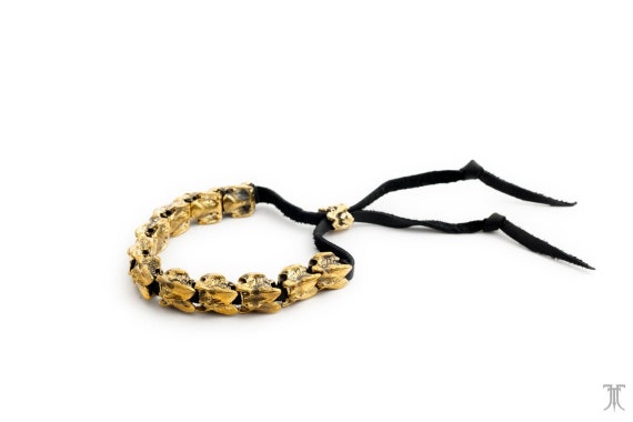 Brass VERTEBRATION Snake Spine Adjustable Bracelet