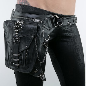 SHARK BITE Black Leather Hip Holster Waist and Shoulder Bag image 2