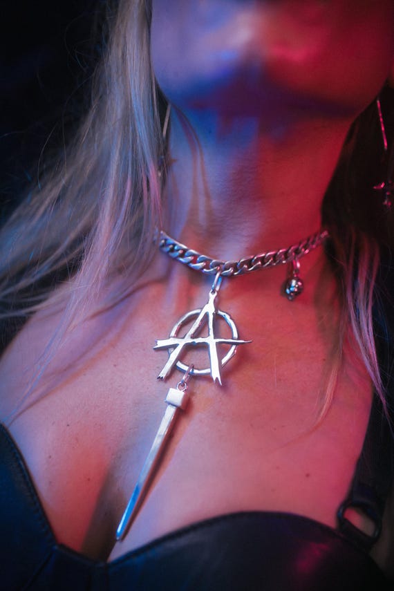 Anarchy Silver Chainlink Stash Necklace