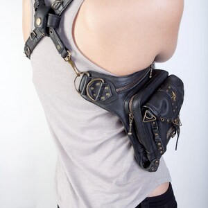 BLASTER 4.0 Black Leather Shoulder Holster and Hip Bag image 9