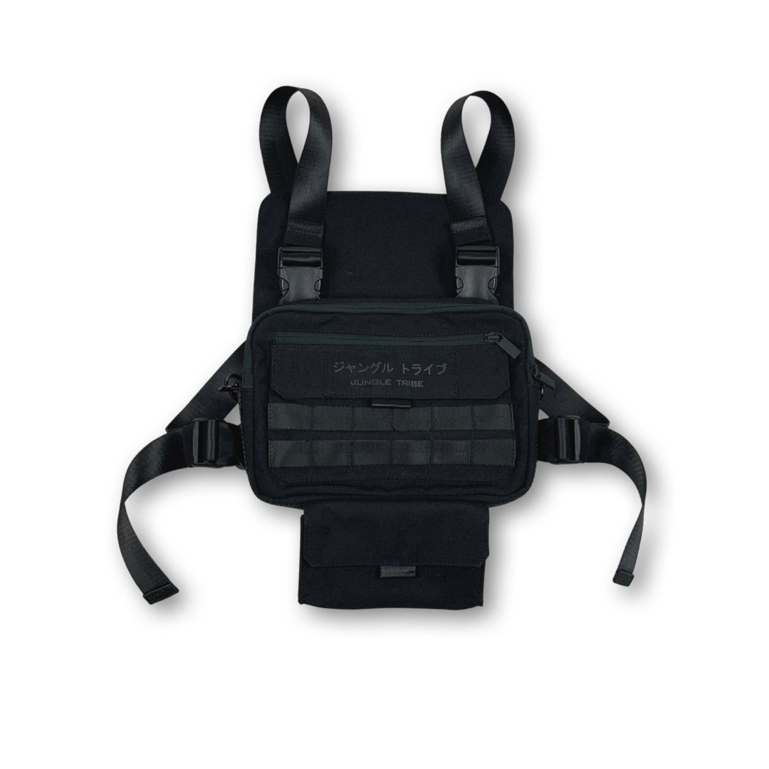 Buy Defender Black Canvas Techwear Chest Pack Online in India