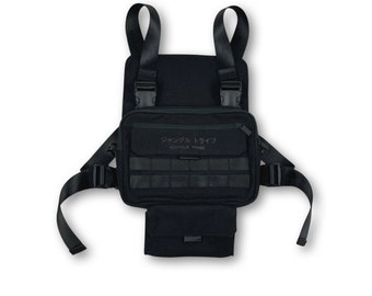 Defender Black Canvas TechWear Chest Pack