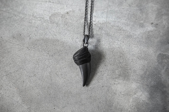 Scared Sacred Small Black Claw Pendant on a Matte Black Necklace Chain