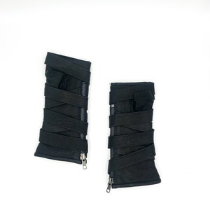 Battle Kross Wrap Fingerless Leather Gloves image 7