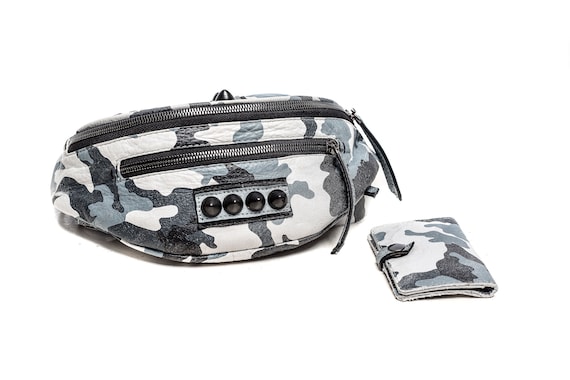 Snow Leopard Camo Fanny Pack and Sling Bag
