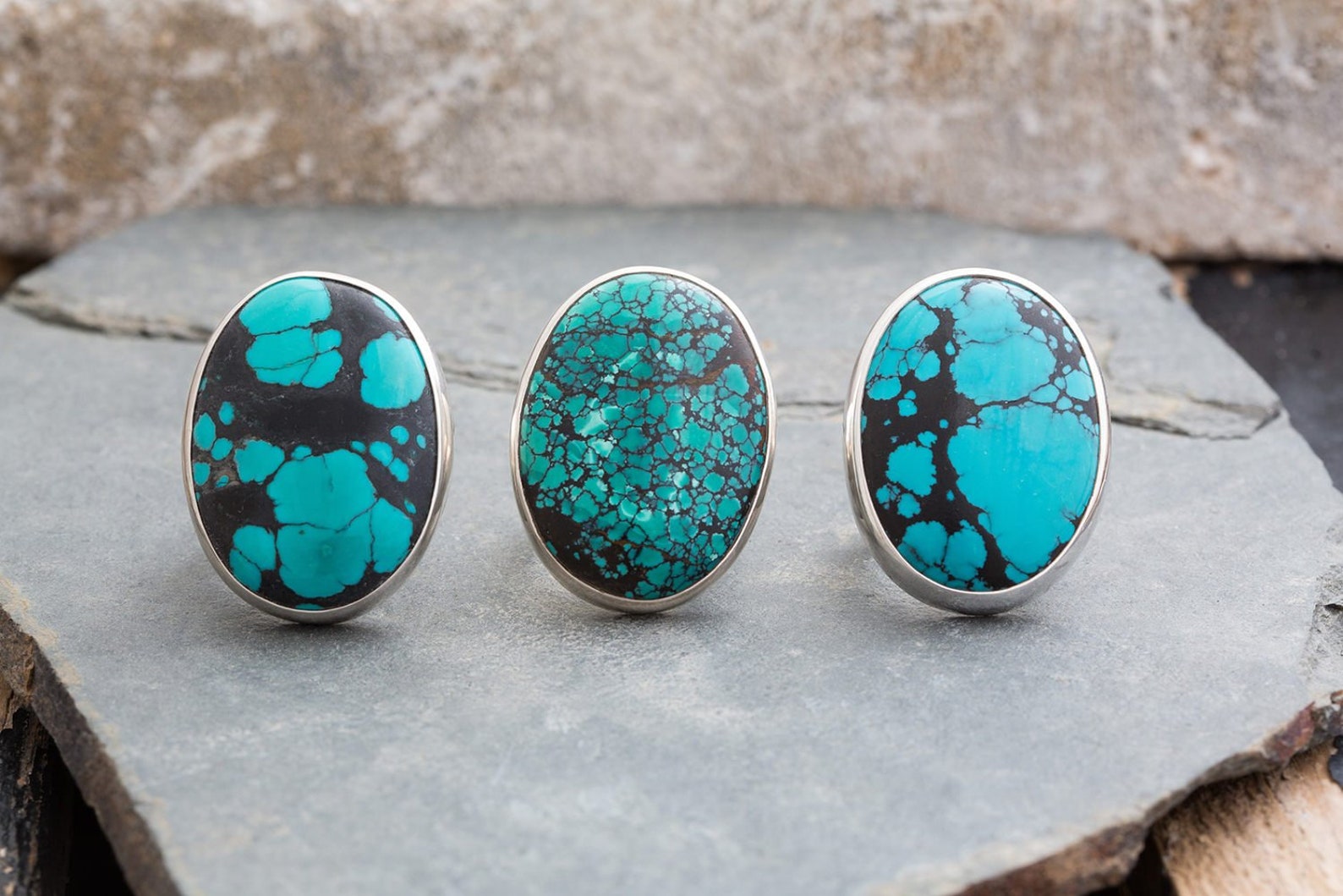 OVAL TURQUOISE 925 Sterling Silver Ring - Minimalist Boho - Etsy
