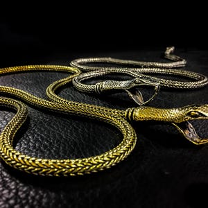 OUROBOROS Schlangenkette Lariat Unisex Bolo Halskette Aus Silber, Messing oder 14K Gold Bild 9