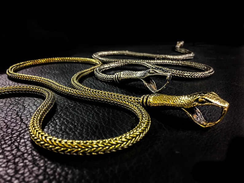 OUROBOROS Schlangenkette Lariat Unisex Bolo Halskette Aus Silber, Messing oder 14K Gold Bild 9