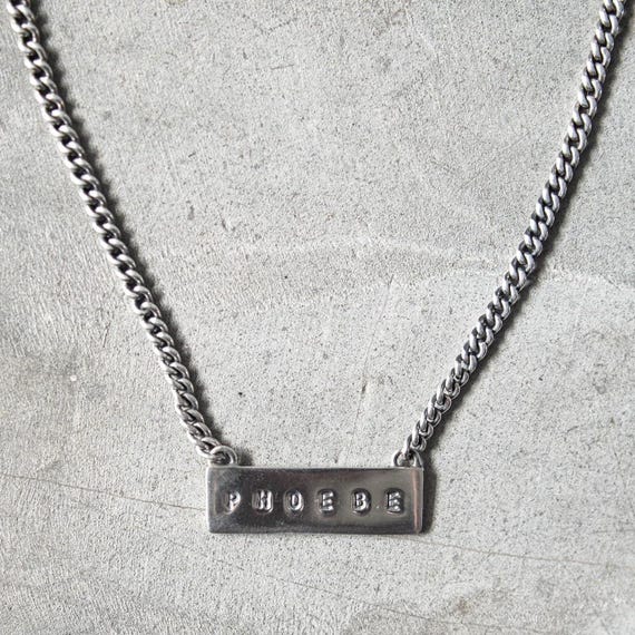 Custom Name Necklace Sterling Silver | Minimalist Engraved Nameplate Pendant | Personalized 5 Letter Necklace | Handmade Unisex Gift Jewelry