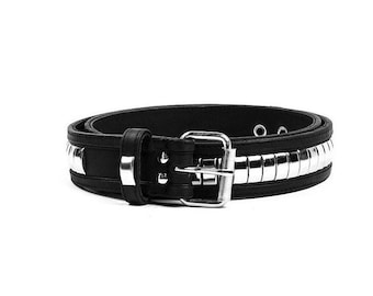 Nu Metal Silver Studded Leather Punk Rocker Belt