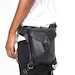 METRIC RAVEN Black Leather Holster Shoulder Backpack and Hip Bag