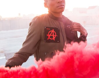 Red Anarchy Rebellion Bomber Jacket