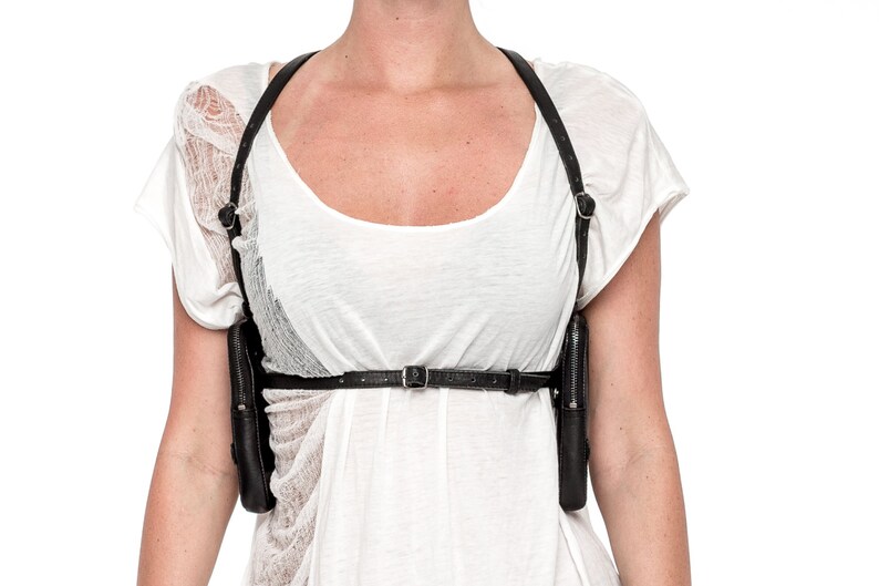 INVERSION Adjustable Leather Harness with Removable Wallet Pockets image 4