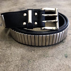 ROAD DESTROYER Leather and Metal Studded Punk Rocker Belt in Black or Red