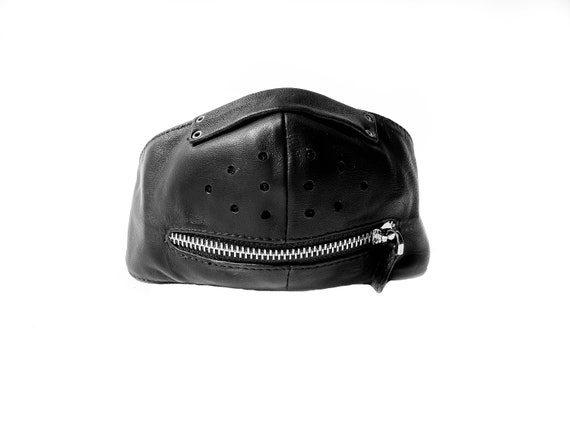 Black Silver Zipper Mouth Face Protection Adjustable Adult Mask With Filter