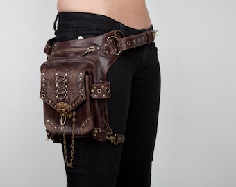 BLASTER 3.0 Brown Leather Holster Shoulder and Hip Bag Fanny Pack