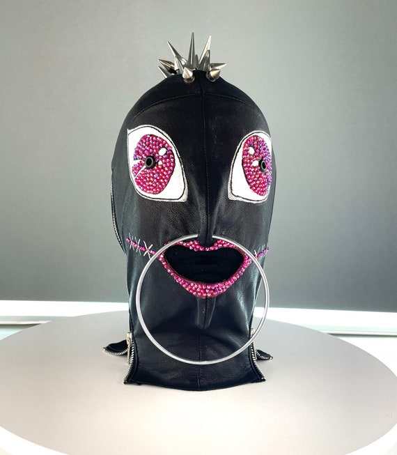 Coco Klein x Jungle Tribe Collab Custom Leather Mask: ANIMELIEN GIMP PUNK