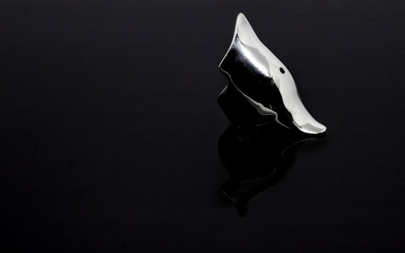 Black Diamond and Silver Solstice Statement Ring