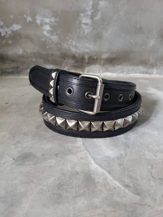 Pyramid Studded Leather Punk Belt - Etsy