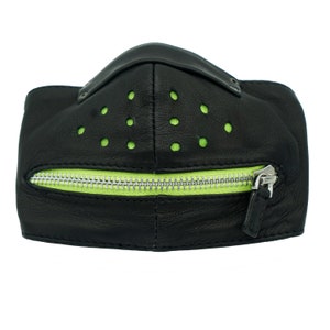 Fluorescerend groen mondmasker met ritssluiting, verstelbaar masker voor volwassenen met filter