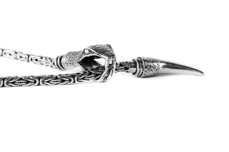 SILVER SNAKE BITE Lariat Necklace A Signature Jungle Tribe Etsy