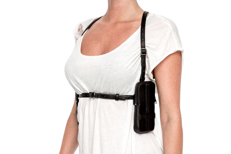 INVERSION Adjustable Leather Harness with Removable Wallet Pockets image 2