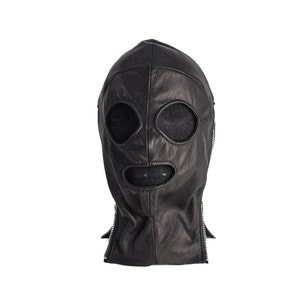 INCOGNITO Black Leather Lace Up Mask