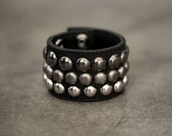 Leather studded store cuff bracelet