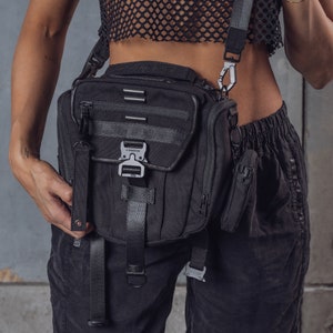 Tech2 Crossbody Bag and Tactical Leg Holster | Techwear Bag, Arm Holster, Belt Bag, Hip bag, Festival Bag, Cyberpunk Bag