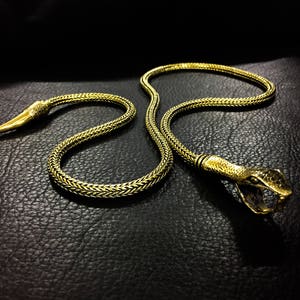 OUROBOROS Schlangenkette Lariat Unisex Bolo Halskette Aus Silber, Messing oder 14K Gold Brass