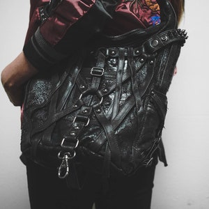 Rage Cage Mini Hobo Top Handle and Leather Shoulder Bag