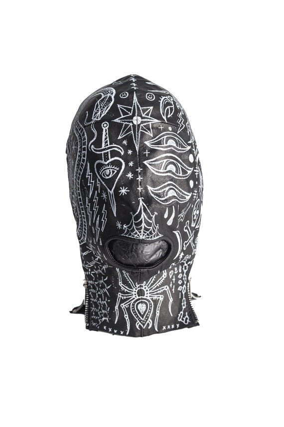 Dan Montague  x Jungle Tribe Collab Custom Leather Mask: Midnight Marauder