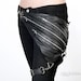TRI ZIPPER Black Leather with Silver Hardware Backpack Fanny Pack and Hip Bag