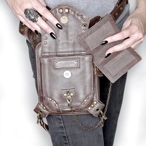 BLASTER 3.0 Brown Leather Shoulder Holster and Hip Bag Fanny Pack Thigh Bag image 5