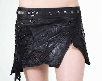 DERANGED RIDE Leather Mini Skirt