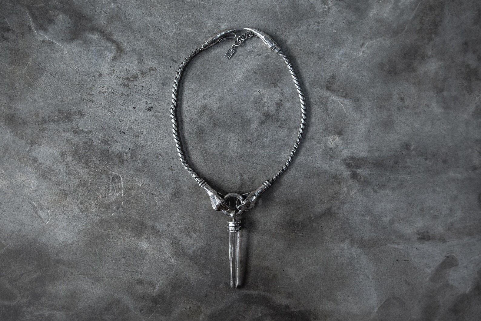 Silver Razorback Razorback Double SNAKE Necklace | Sterling Silver With Optional Quartz ...