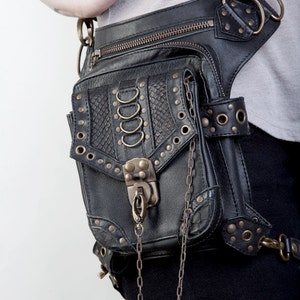 BLASTER 3.0 Black Leather Hip Holster Waist and Shoulder Bag image 4