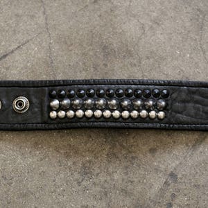 GRADATION Black Leather Metal Studded Punk Cuff Bracelet image 4