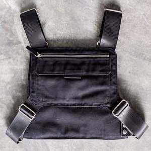 Duo Tech Unisex Chest Rig in Black Canvas - Etsy