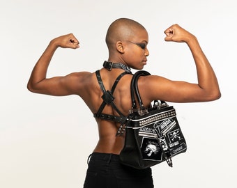 【美品】ブラック パッチワーク ハンドバッグ パッチワークトップハンドルブラックレザーハンドバッグ - Etsy 日本