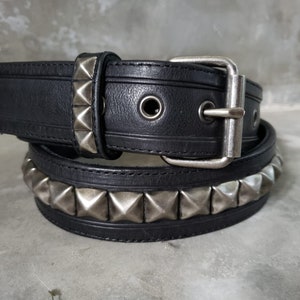 Pyramid Studded Leather Punk Belt - Etsy
