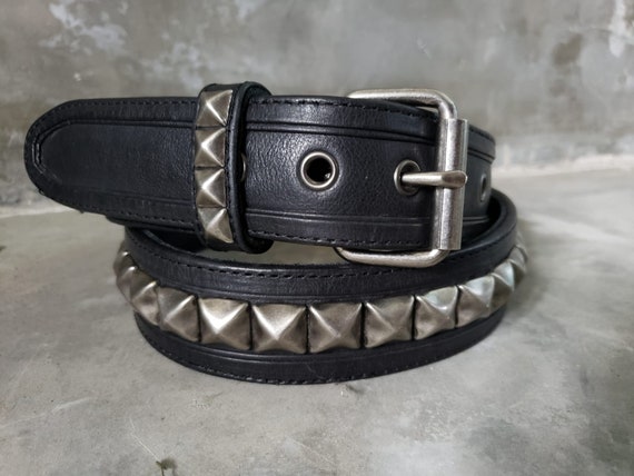 Pyramid Studded Leather Punk Belt