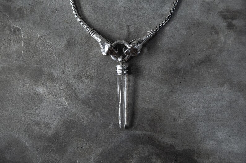Silver Razorback Razorback Double SNAKE Necklace | Sterling Silver With Optional Quartz ...