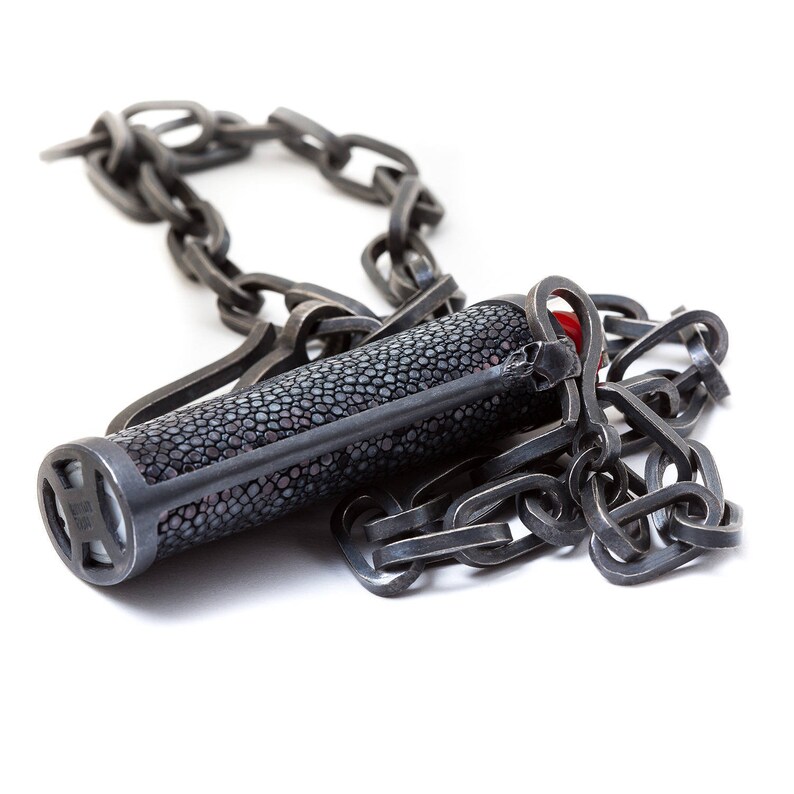 BLAZE & CHAIN Metal and Leather Lighter Holster Necklace Etsy