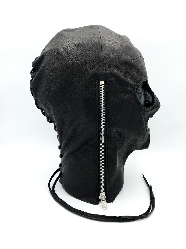 INCOGNITO Black Leather Lace up Mask Etsy